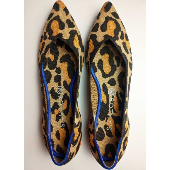 Rothy's Retired Big Cat Print The Point Flats Shoes Size 11 NWOB